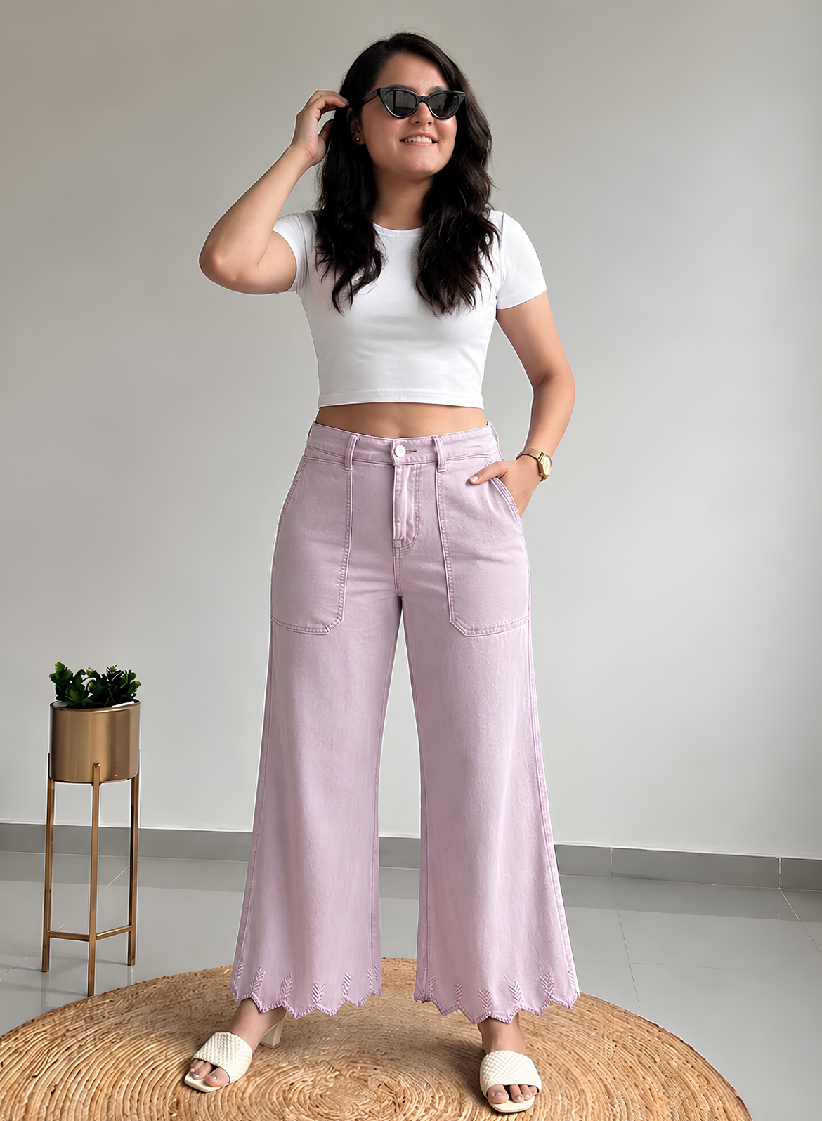 Soft Blush Wide Leg Pants