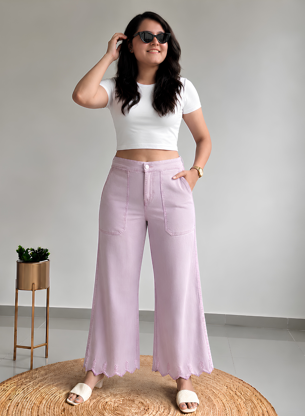 Soft Blush Wide Leg Pants