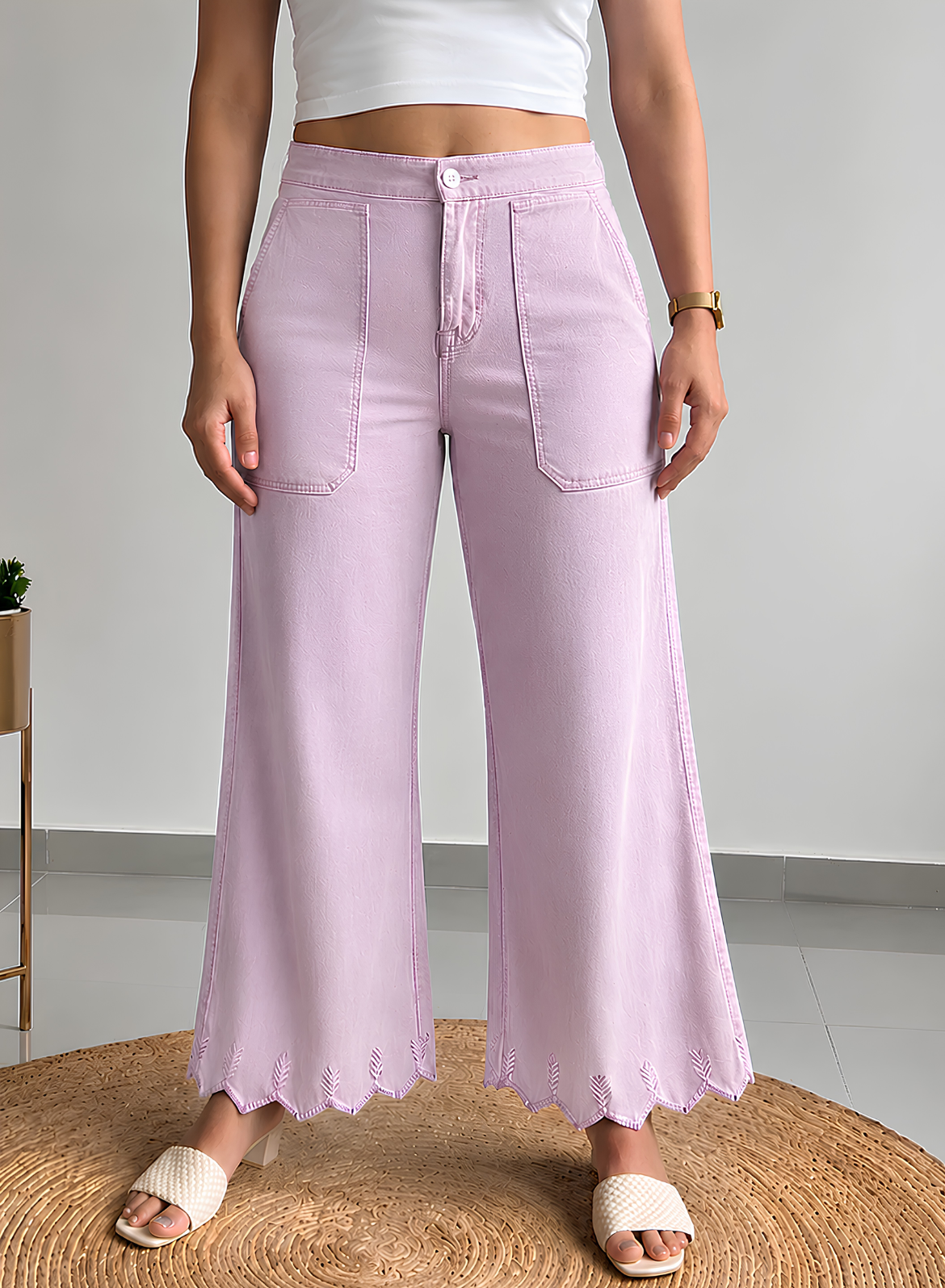 Soft Blush Wide Leg Pants