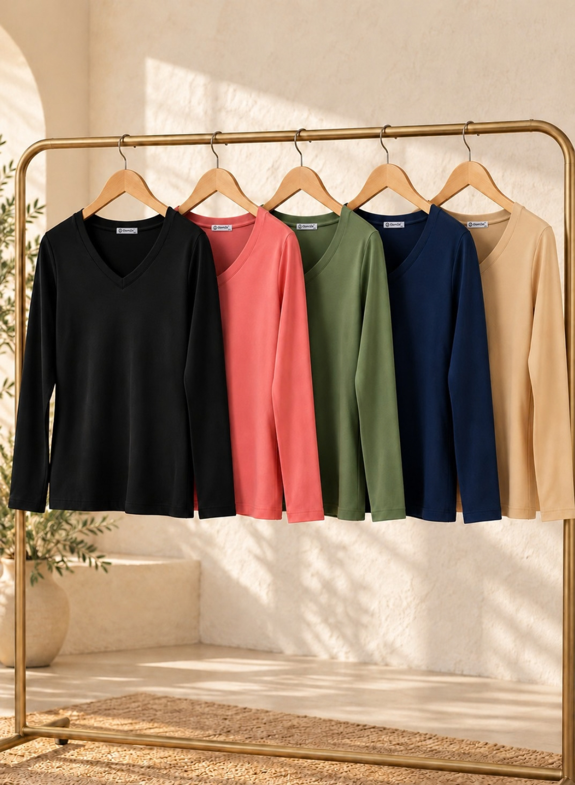 Pick Any 2 - Women's Full Sleeves V-Neck T-Shirt Combo