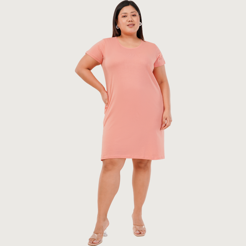 Plush Peach Tshirt Dress
