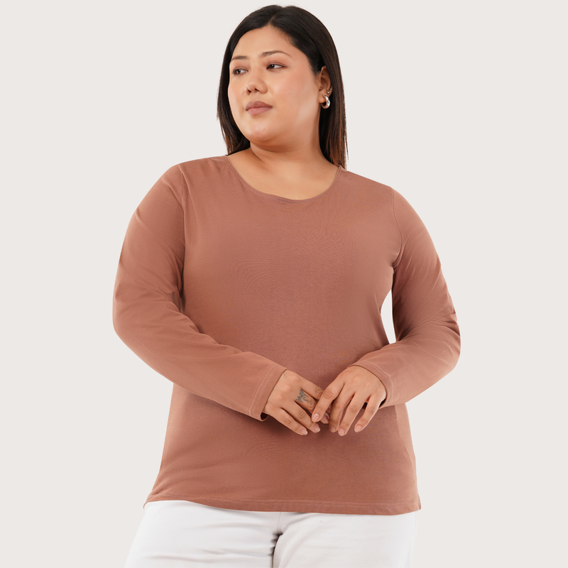 Mocha Mousse Full Sleeve Tshirt- Pantone Color of Year 2025