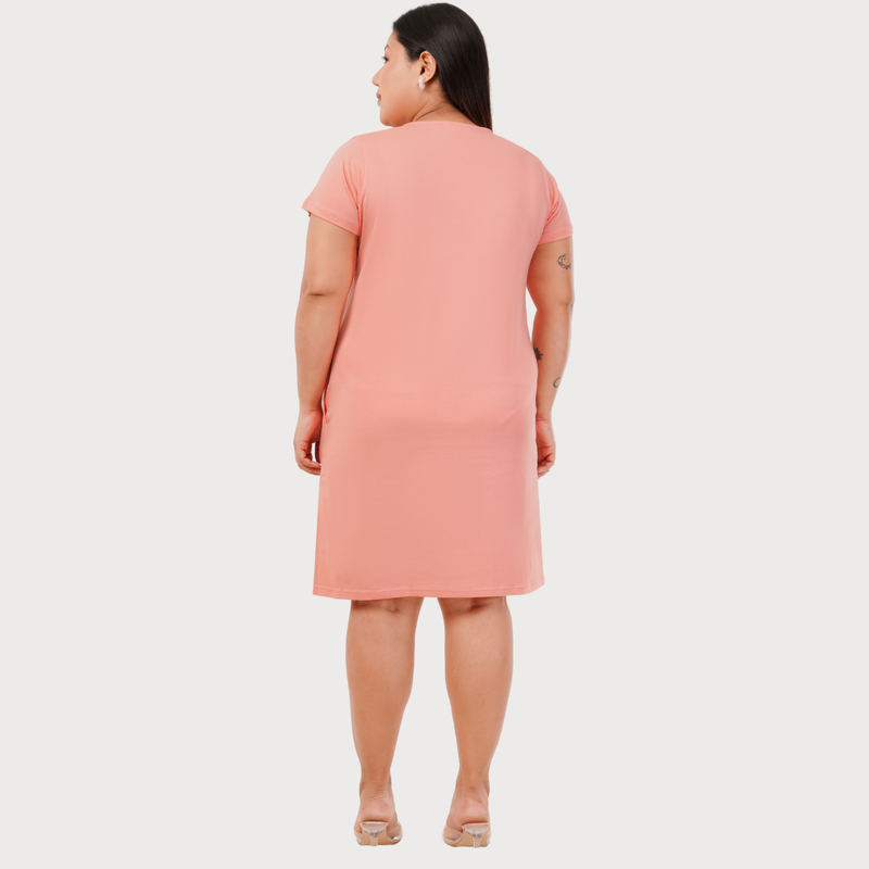 Plush Peach Tshirt Dress