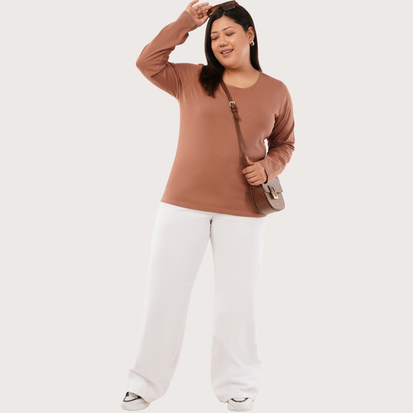 Mocha Mousse Full Sleeve Tshirt- Pantone Color of Year 2025