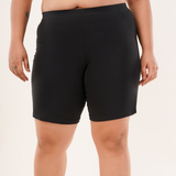 Black Stretch Cotton Women Cycling Shorts
