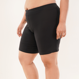 Black Stretch Cotton Women Cycling Shorts