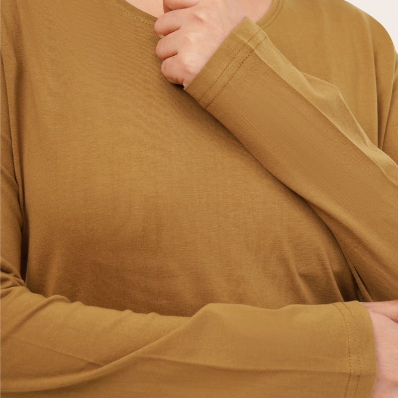 Rustic Charm Full Sleeves Solid T-shirt for Women