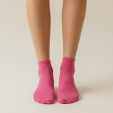 Raspberry Bloom Comfort Ankle Socks
