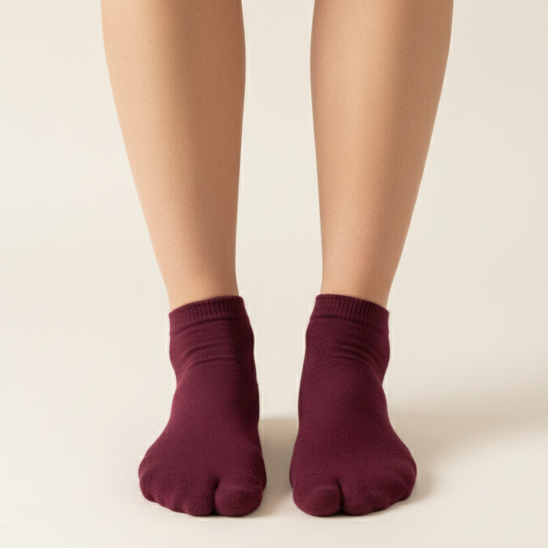 Burning Burgundy Women's Toe Socks