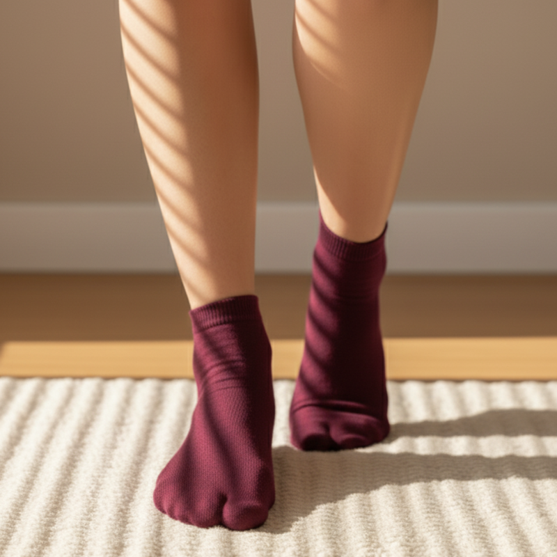 Burning Burgundy Women's Toe Socks