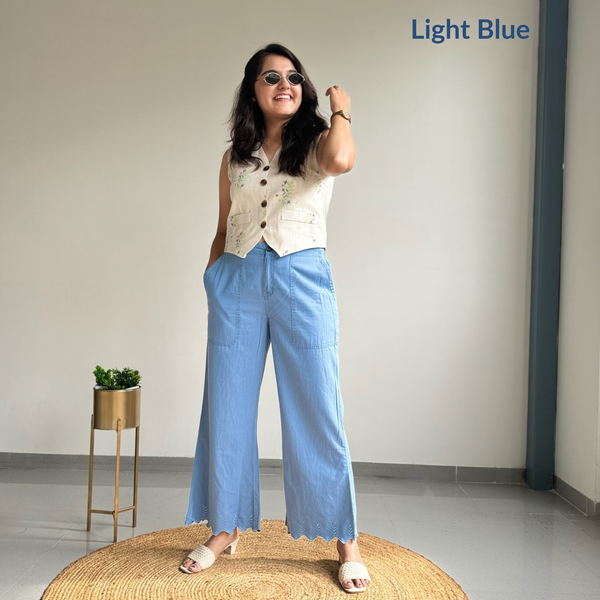 Light Blue Wide Leg Pants