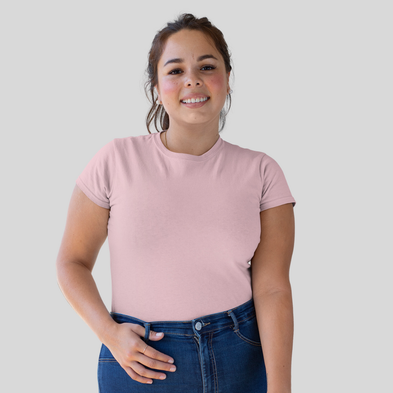 Blush Pink Plus Size Round-O-Clock T-shirt for Women
