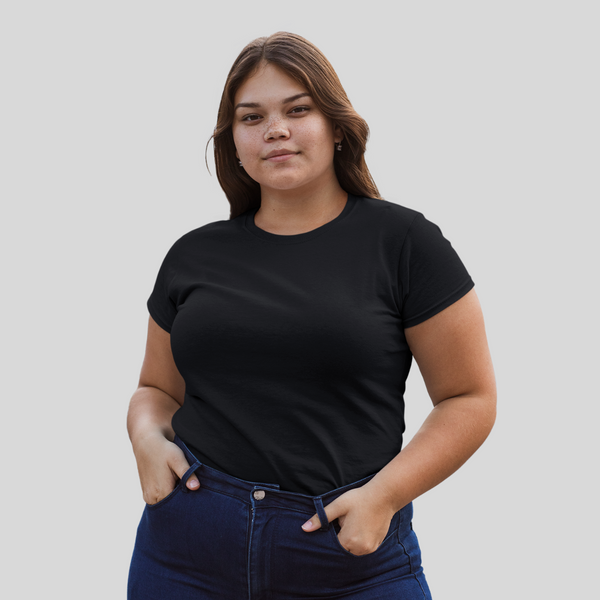 Bold Black Plus Size Round-O-Clock T-shirt for Women
