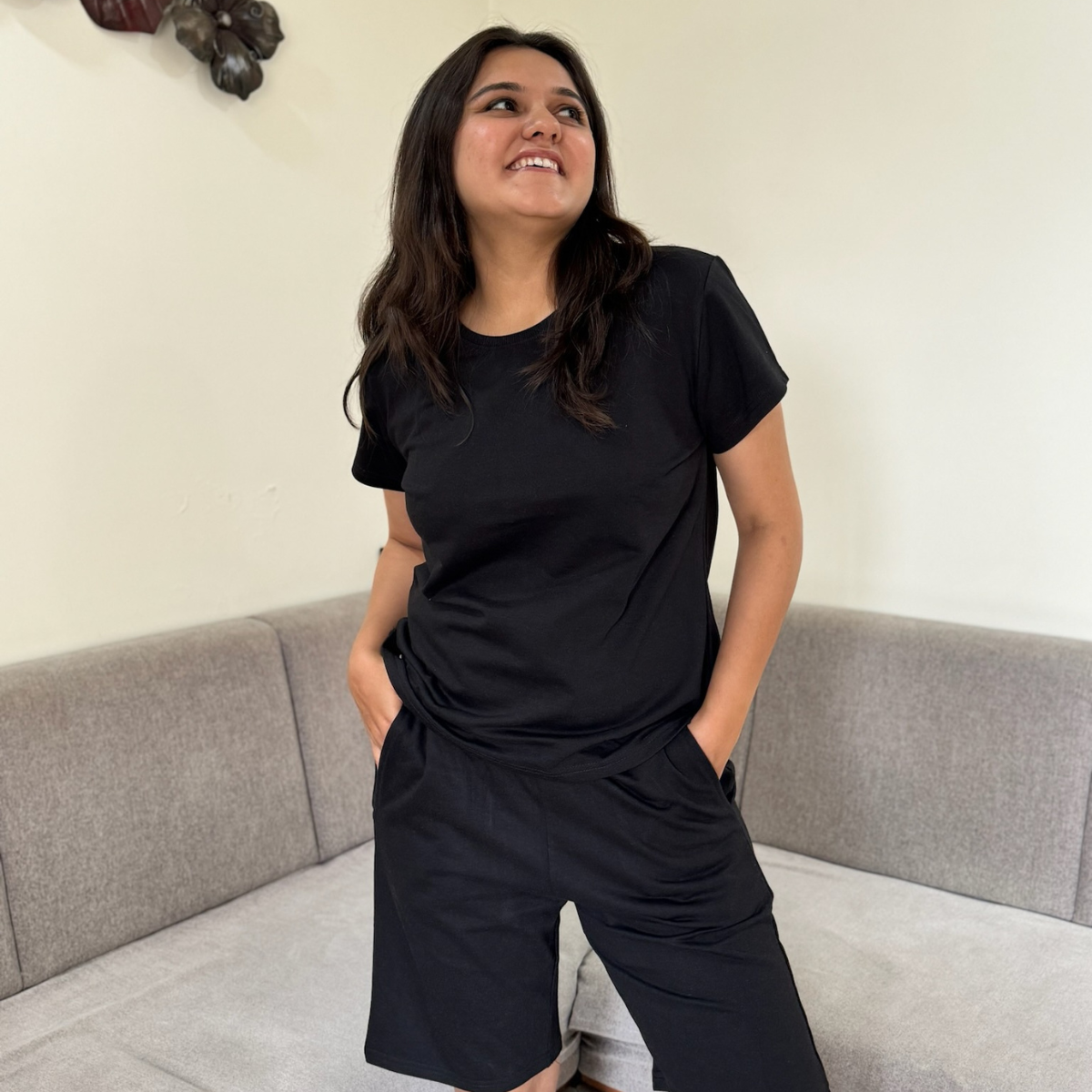 Vogue Black Shorts Set