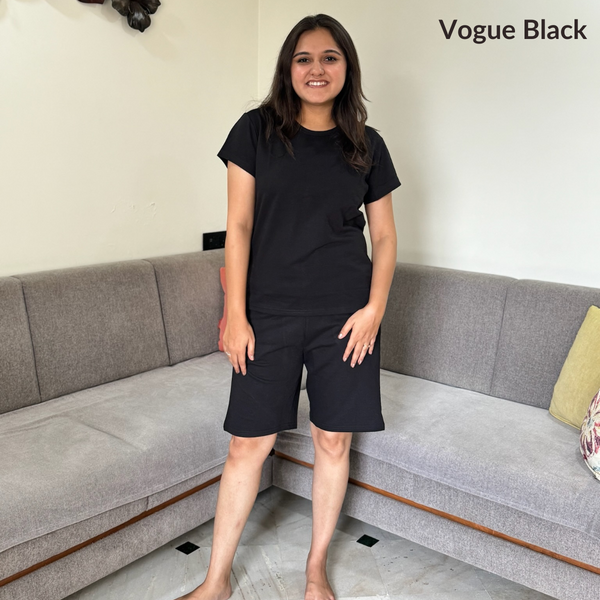 Vogue Black Shorts Set