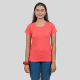 Twisty Tomato Solid T-shirt for Women