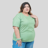 Graceful Green Plus Size T-shirt for Women