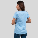 Round O Clock Baby Blue Tshirt for Women