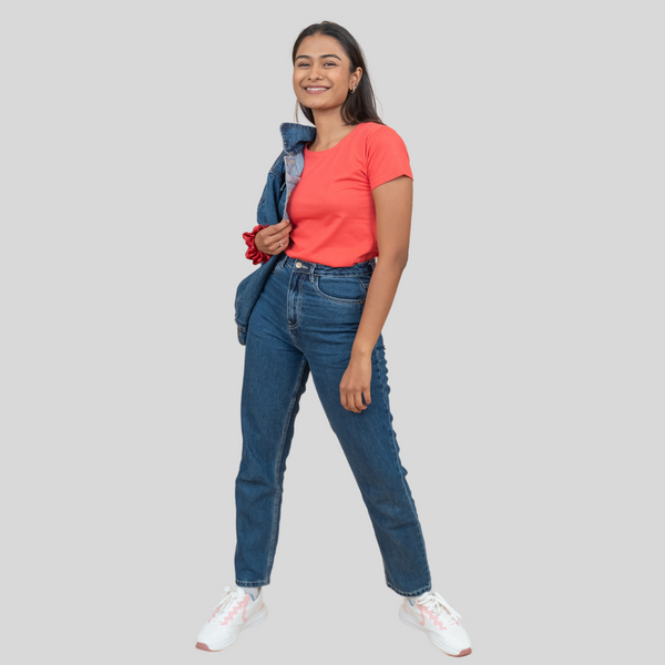 Twisty Tomato Solid T-shirt for Women