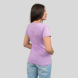 Lavish Lilac Solid T-shirt for Women
