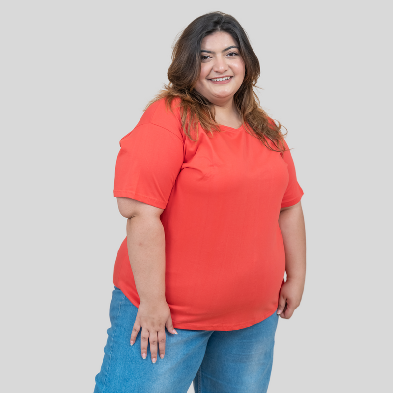 Twisty Tomato Plain Plus Size Tshirt for Women