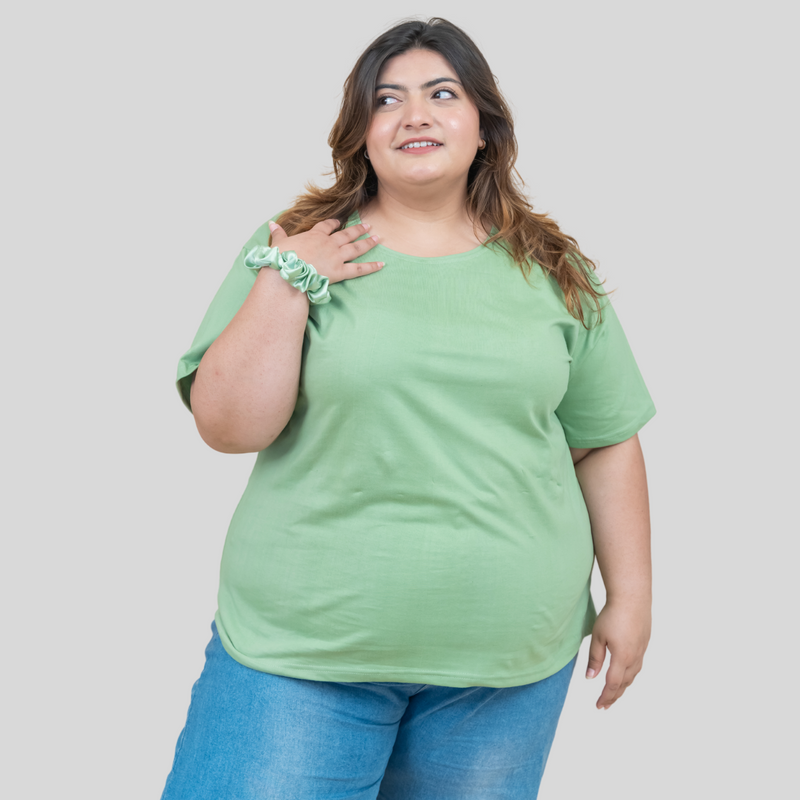 Graceful Green Plus Size T-shirt for Women