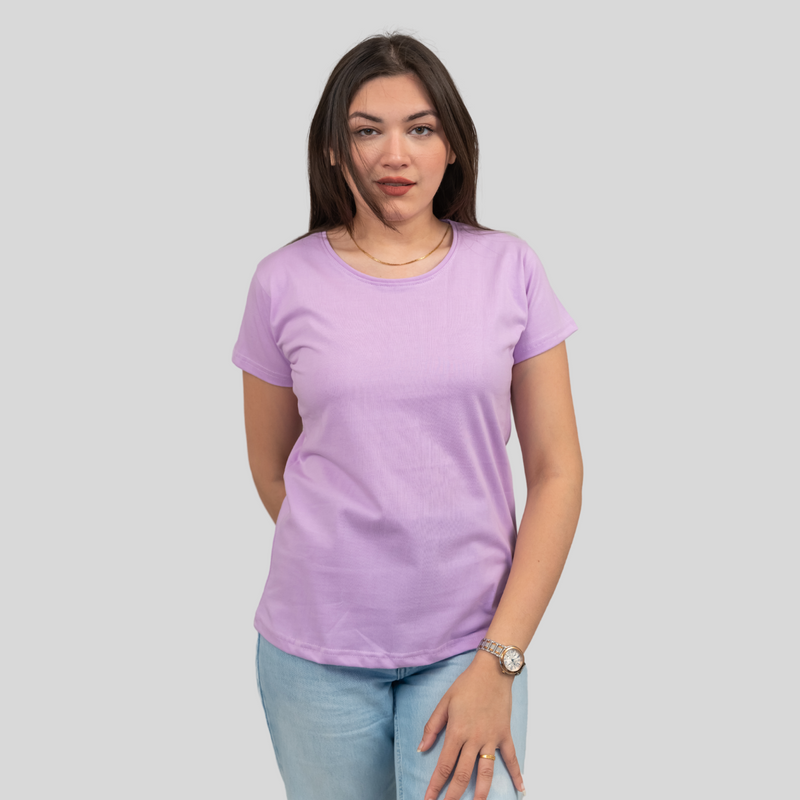 Lavish Lilac Solid T-shirt for Women