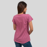 Powerful Pink Solid T-shirt for Women