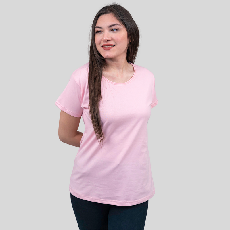Round O Clock Blush Pink Tshirt for Women