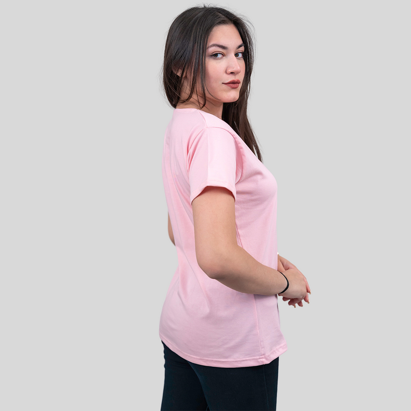 Round O Clock Blush Pink Tshirt for Women