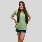 Graceful Green Solid T-shirt for Women