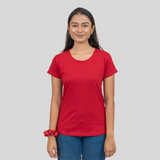 Magnetic Maroon Solid T-shirt for Women
