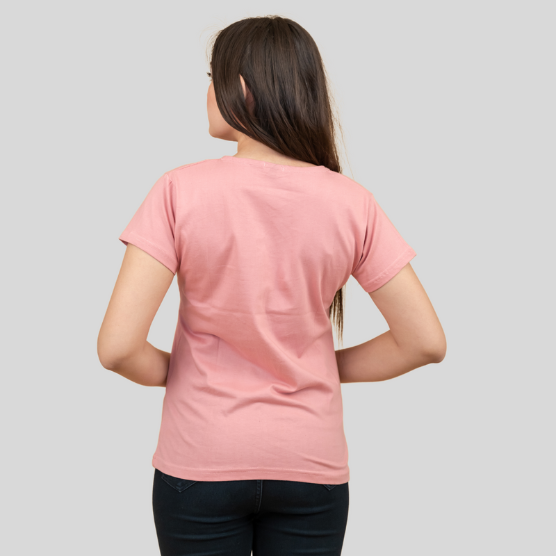 Pretty Pink Solid T-shirt for Women