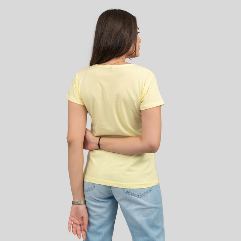 Lovely Lemon Solid T-shirt for Women