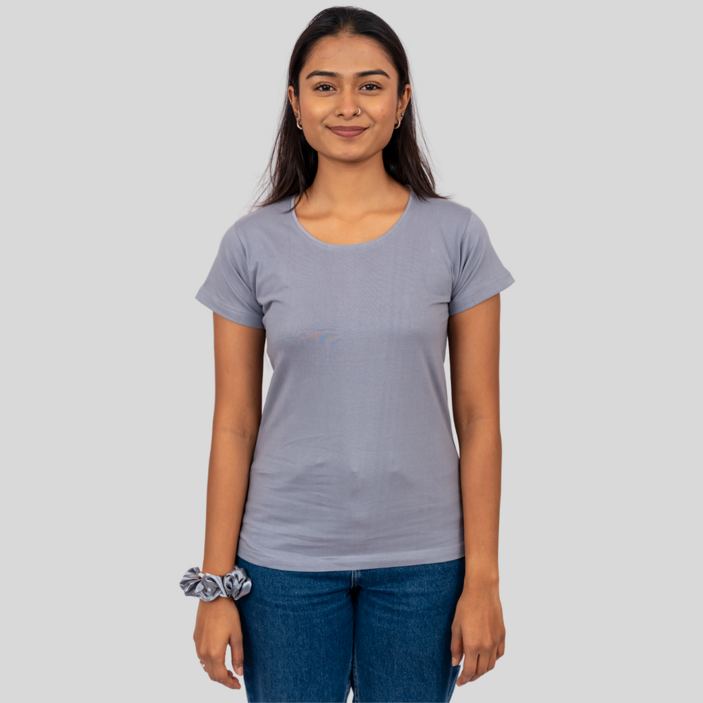 Buy Grey T-Shirt for Women | Stylish Grey Shirt for Ladies – GlamZei