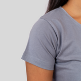 Gallant Grey Solid T-shirt for Women
