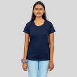 Ballsy Blue Half Sleeves T-shirt for Women