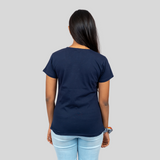 Ballsy Blue Solid T-shirt for Women